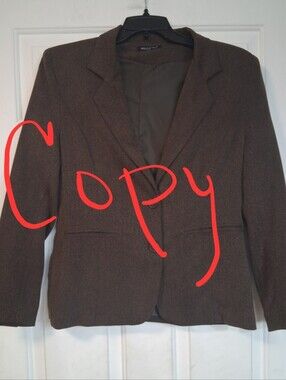 Ava & Grace Brown Women's Two-Button Blazer Jacket Business Office Attire